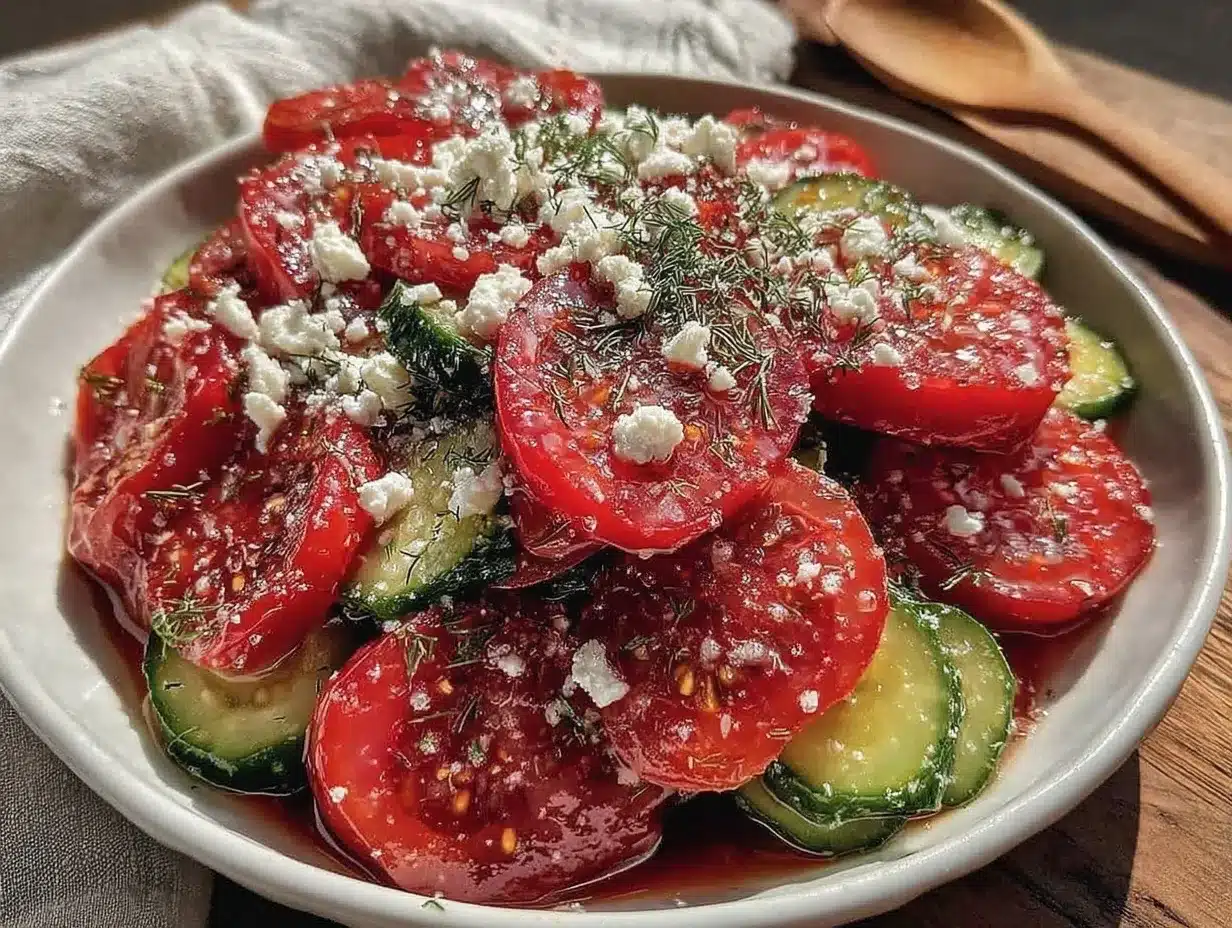 fresh cucumber tomato salad preparation steps