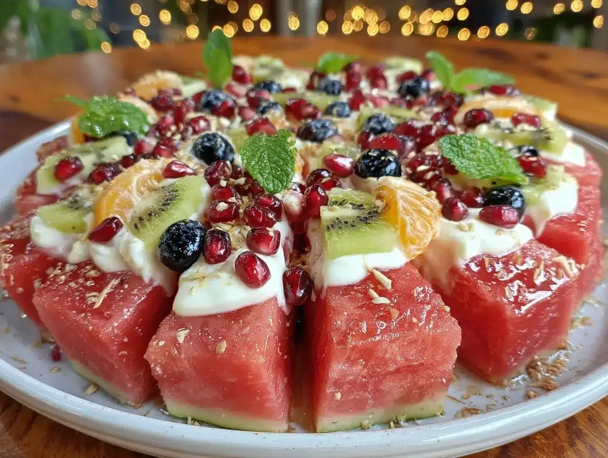 fresh watermelon pizza preparation steps