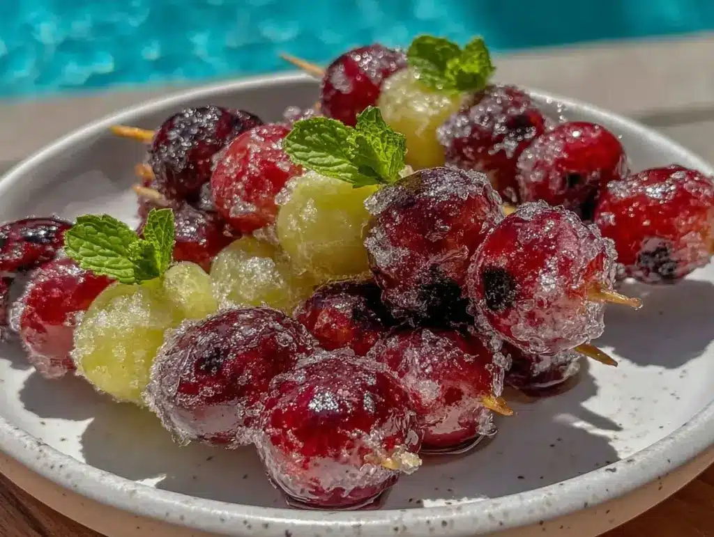 frozen grape kabobs - featured image
