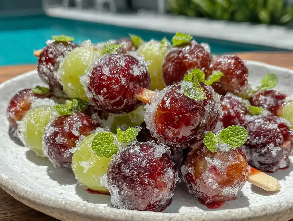frozen grape kabobs preparation steps