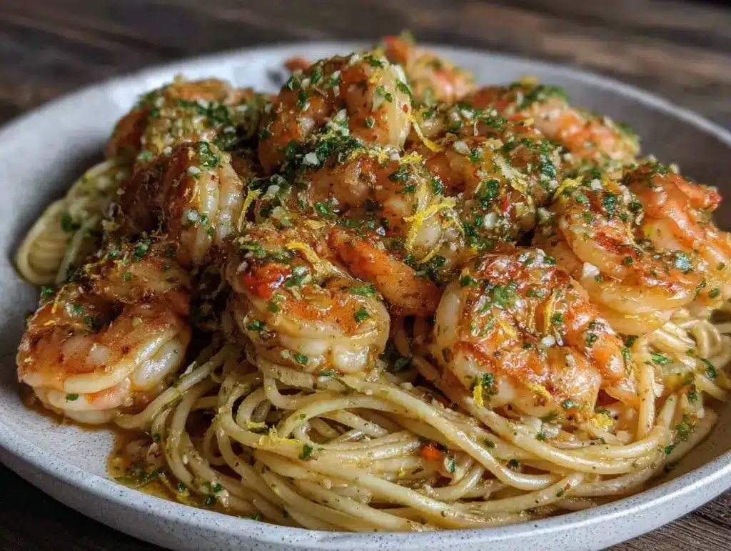 garlic butter shrimp scampi - featured image
