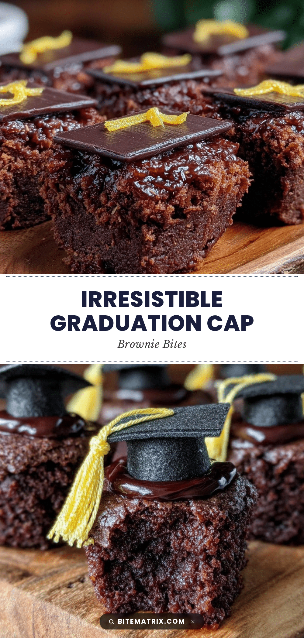 graduation cap brownie bites recipe