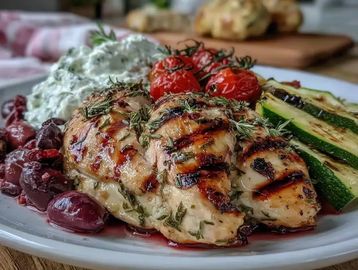 grilled Mediterranean chicken with creamy tzatziki preparation steps
