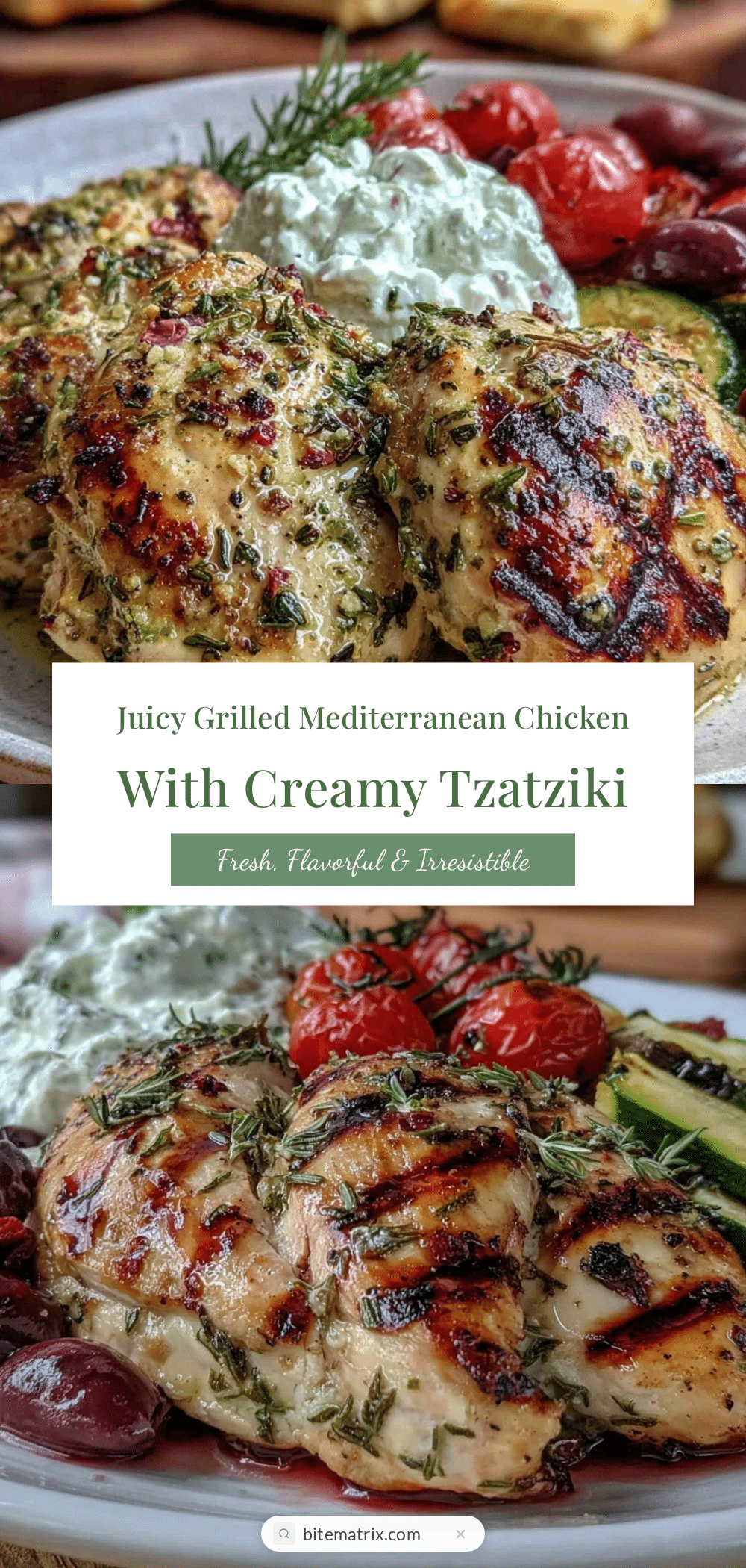 grilled Mediterranean chicken with creamy tzatziki recipe
