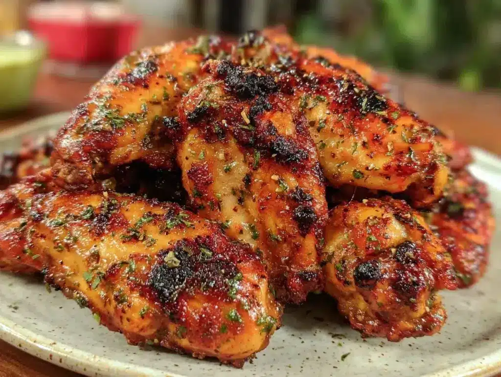 healthy air fryer chicken wings without oil - featured image