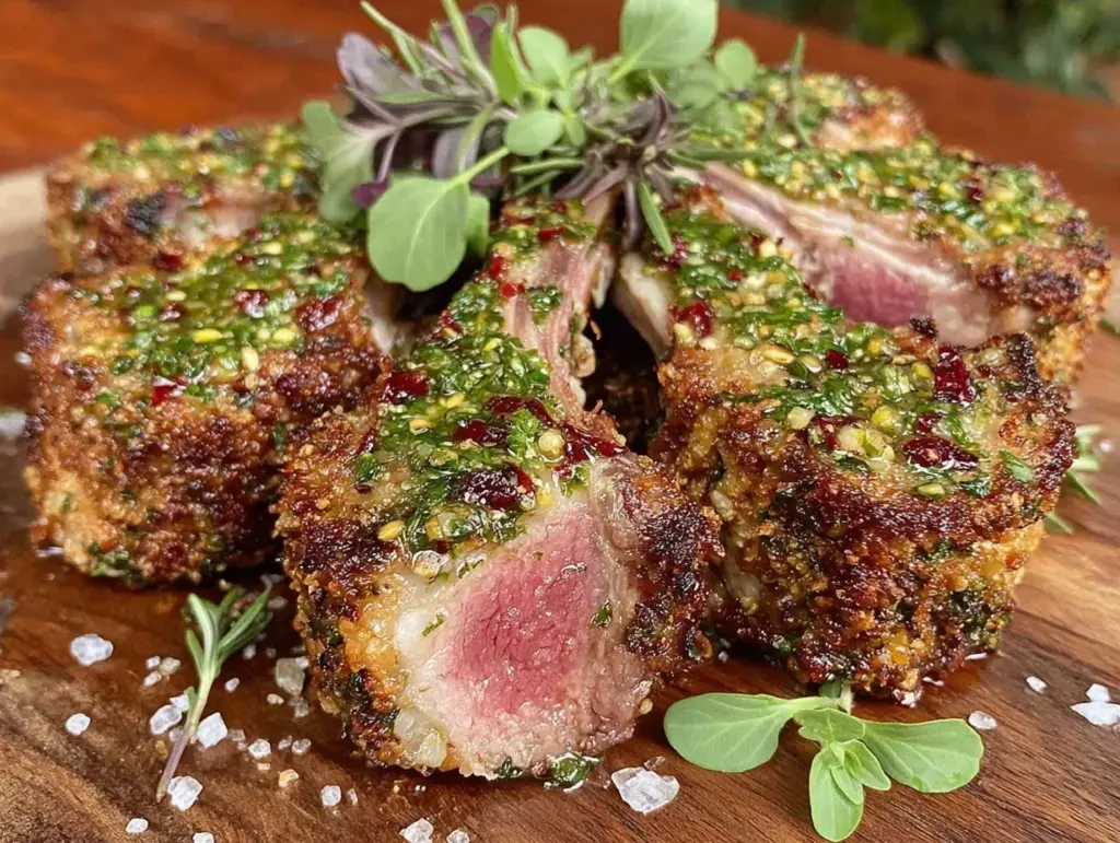 herb crusted lamb chops - featured image