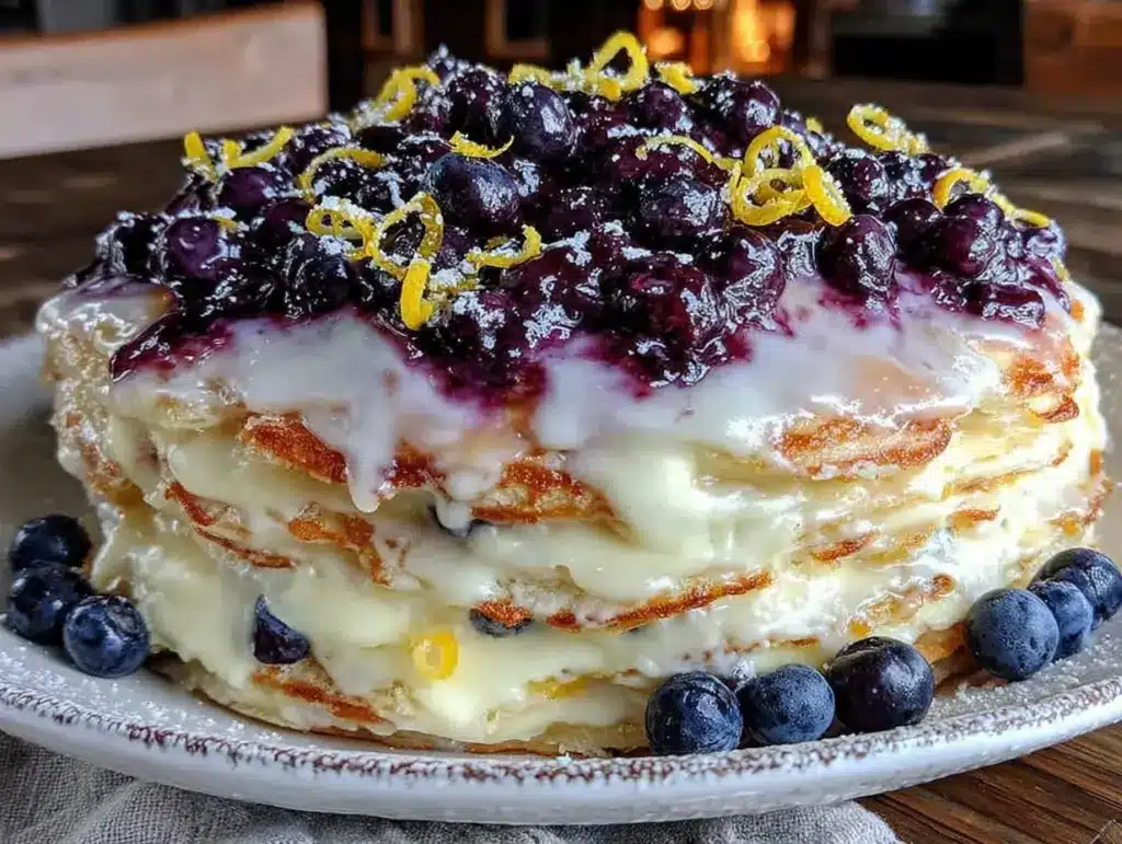 lemon blueberry icebox cake - featured image