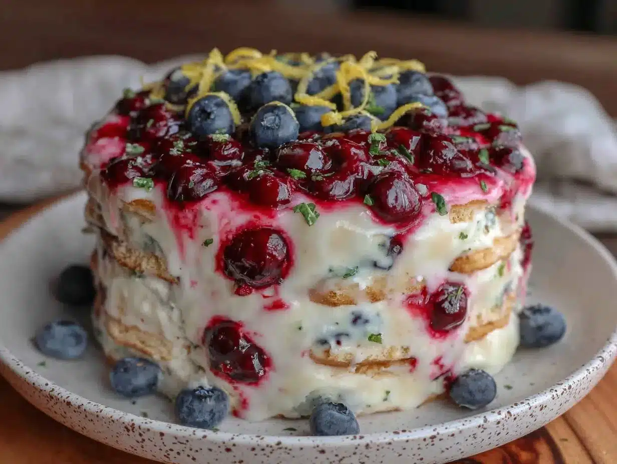 lemon blueberry icebox cake preparation steps