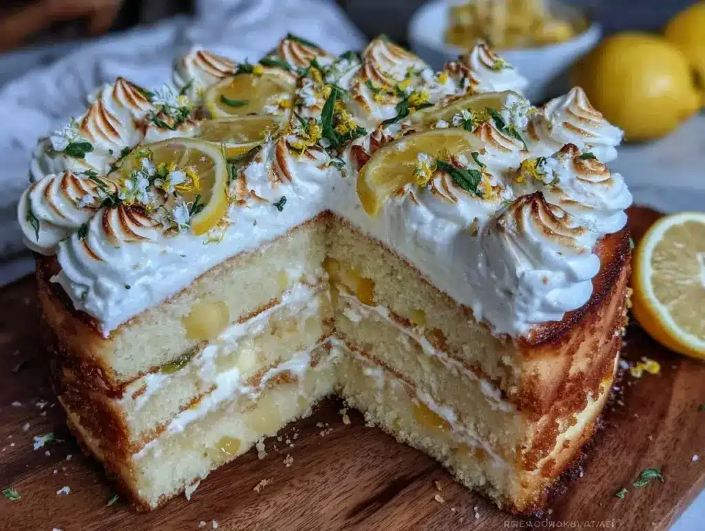 lemon elderflower layer cake - featured image