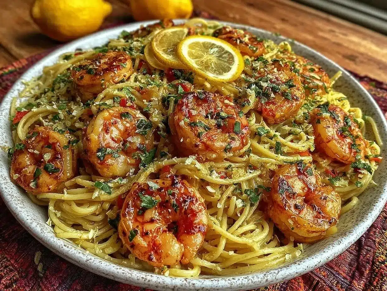 lemon garlic shrimp pasta preparation steps