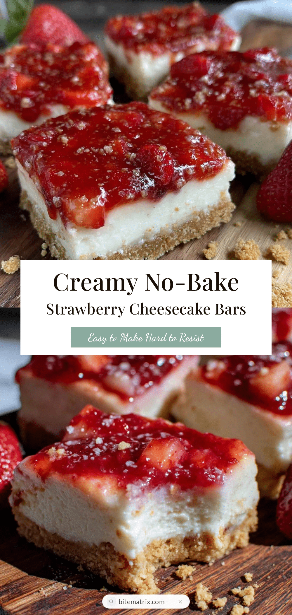 no-bake strawberry cheesecake bars recipe