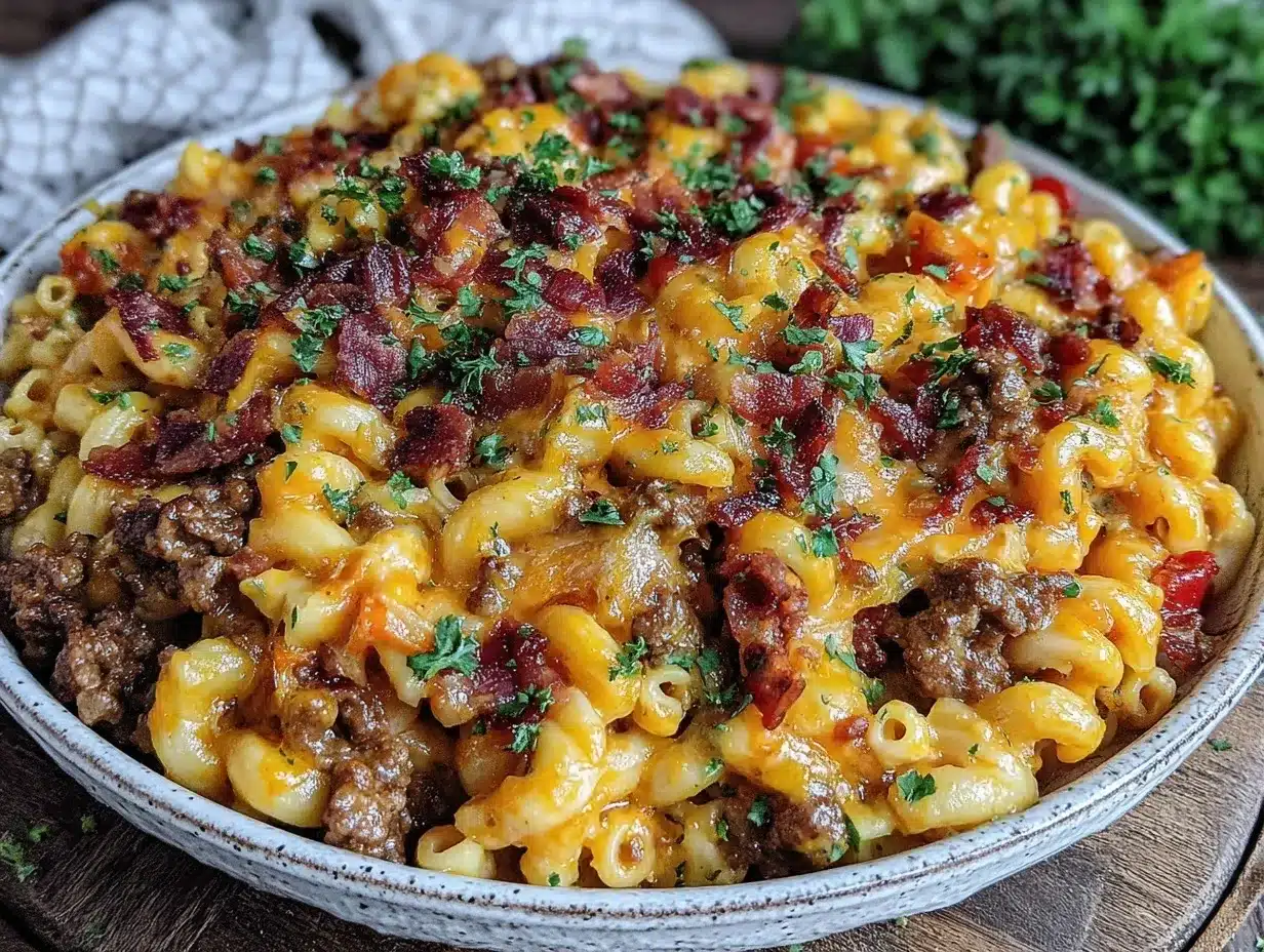 one-pot cheeseburger pasta preparation steps
