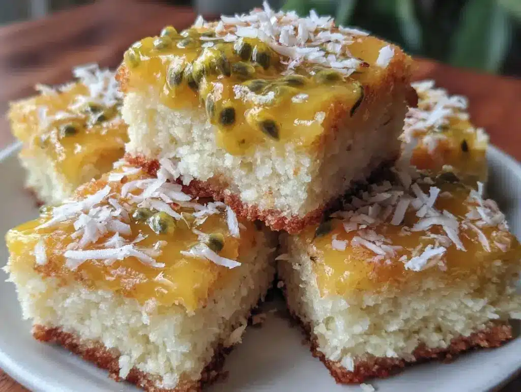 passionfruit coconut sheet cake - featured image