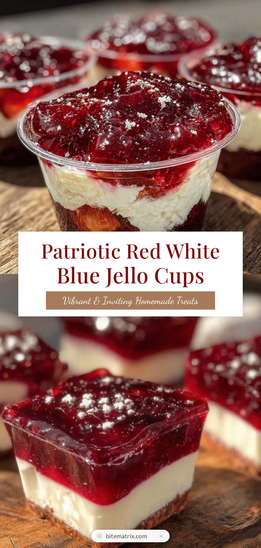Patriotic Red White and Blue Jello Cups recipe