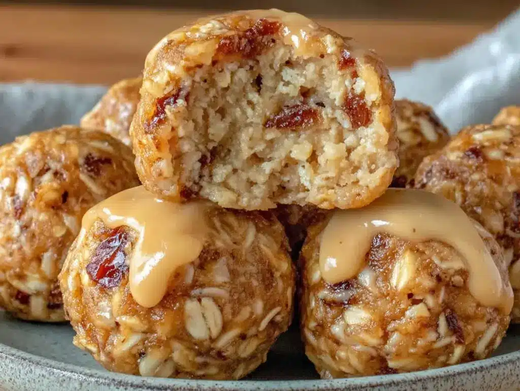peanut butter banana oat energy bites - featured image