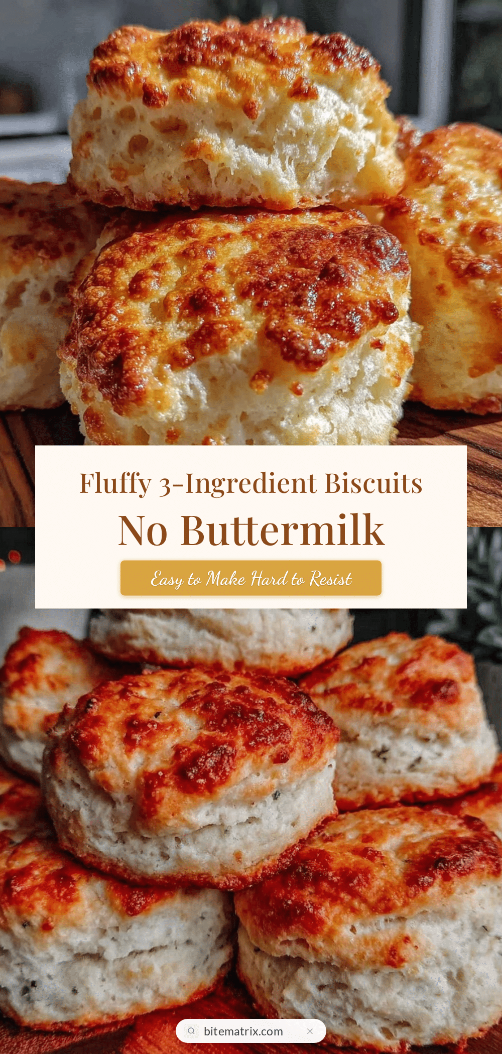 quick fluffy 3-ingredient biscuits without buttermilk recipe