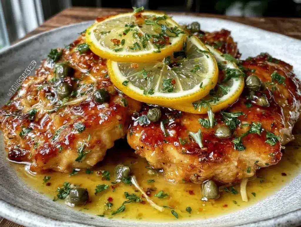 quick lemon garlic chicken piccata - featured image