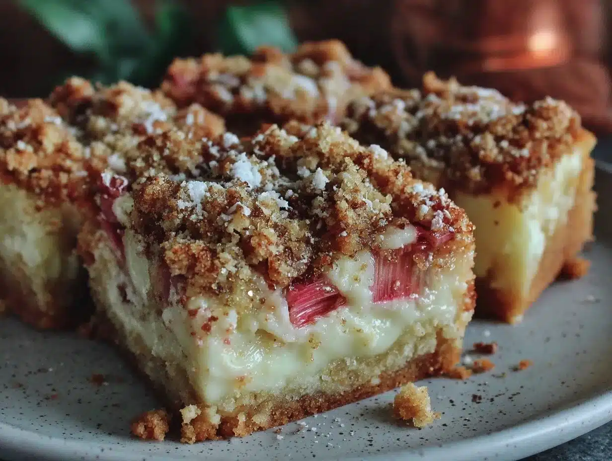 rhubarb custard bars preparation steps
