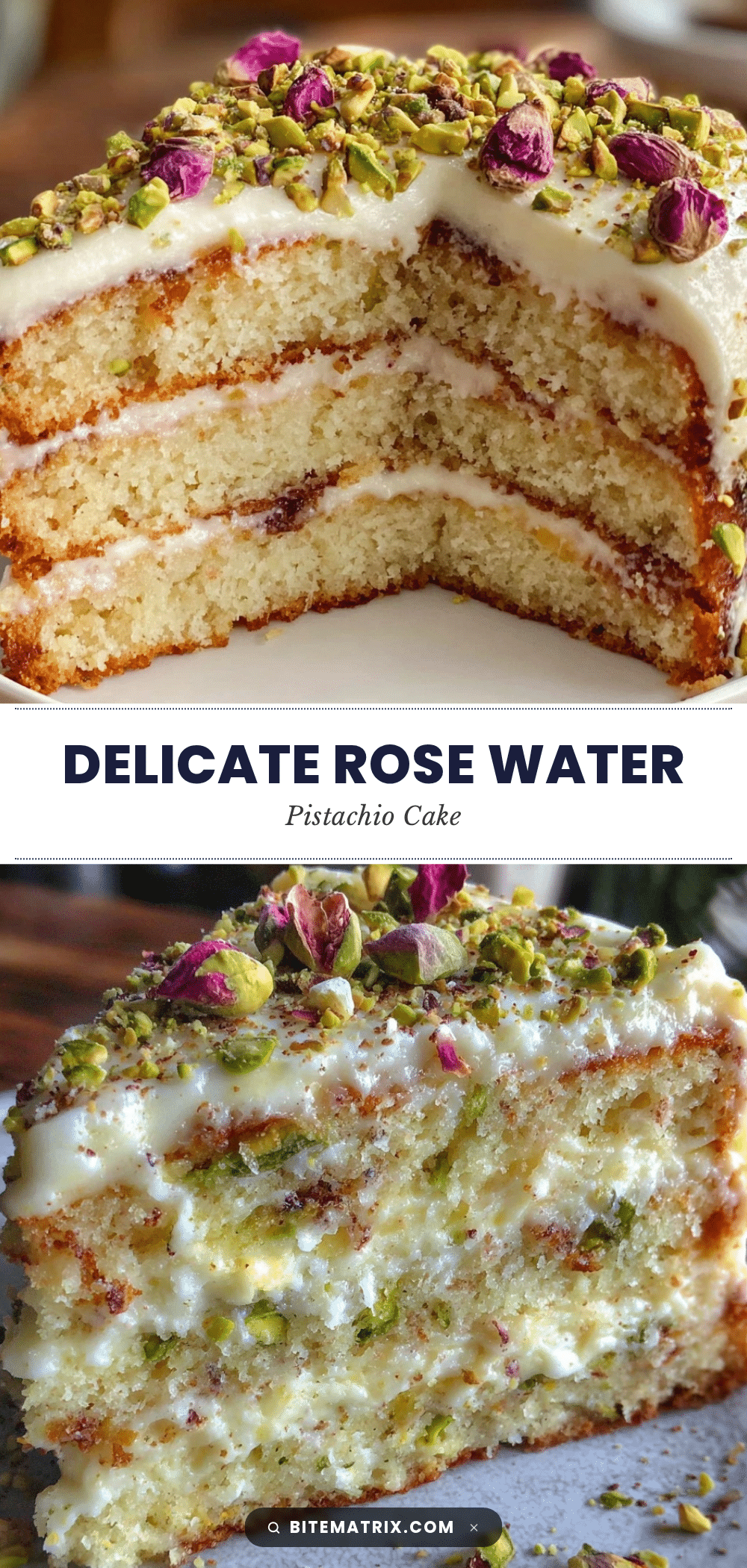 rose water pistachio layer cake recipe