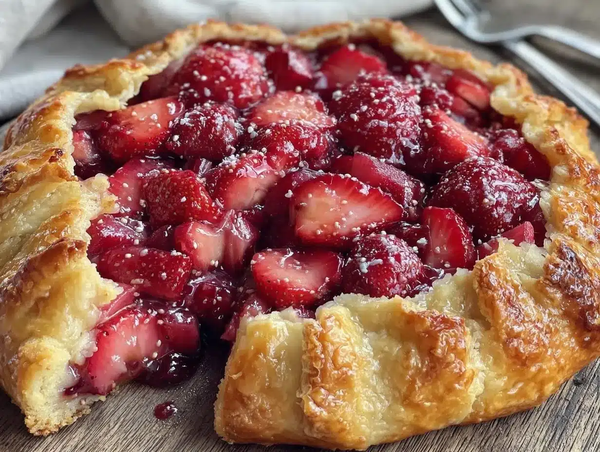 rustic strawberry rhubarb galette preparation steps