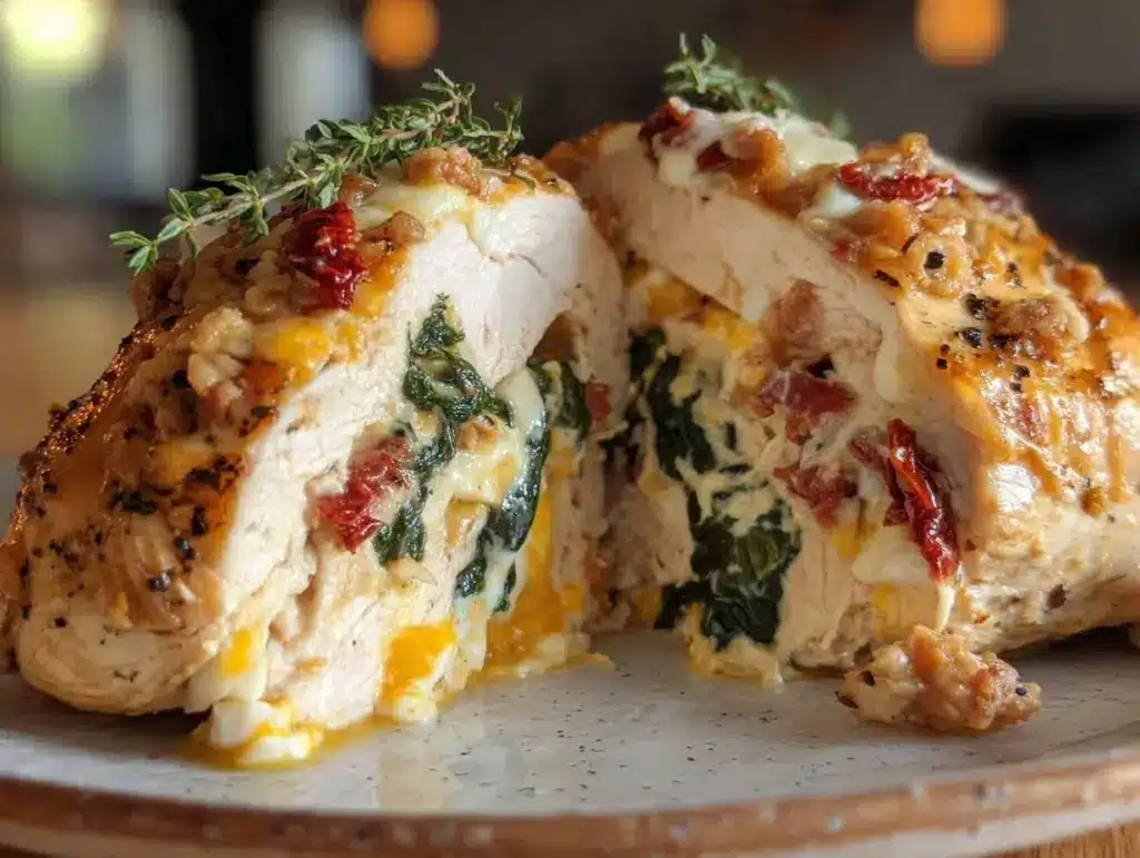 savory stuffed chicken breast - featured image
