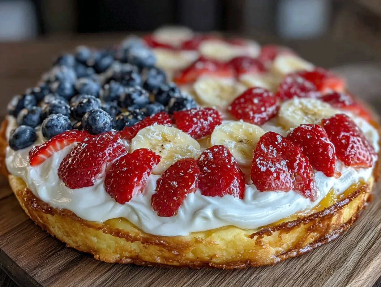 american flag fruit pizza preparation steps