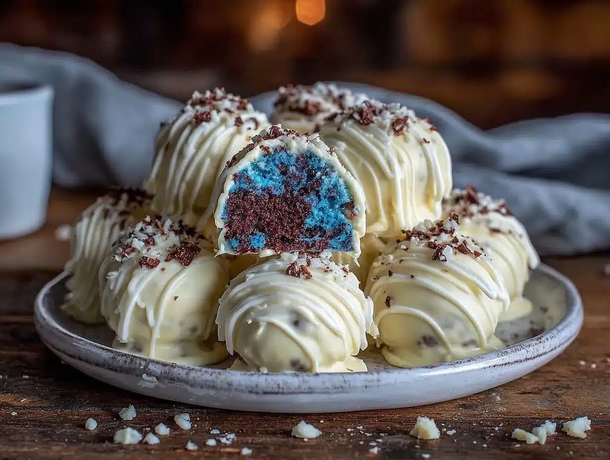 blue velvet cake pops preparation steps
