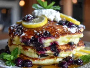 blueberry lemon ricotta pancakes - featured image