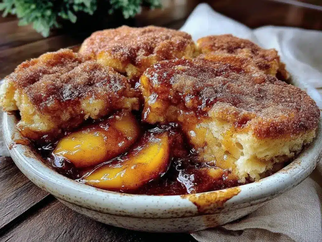 bourbon peach cobbler - featured image