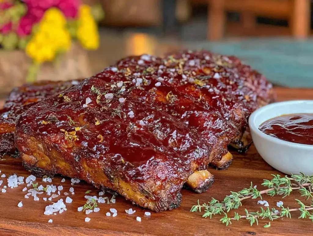 brown sugar bourbon BBQ ribs - featured image