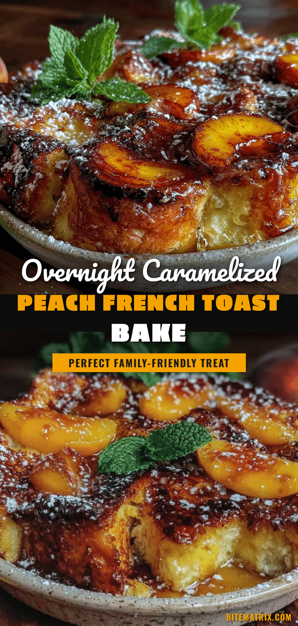 caramelized peach french toast bake recipe