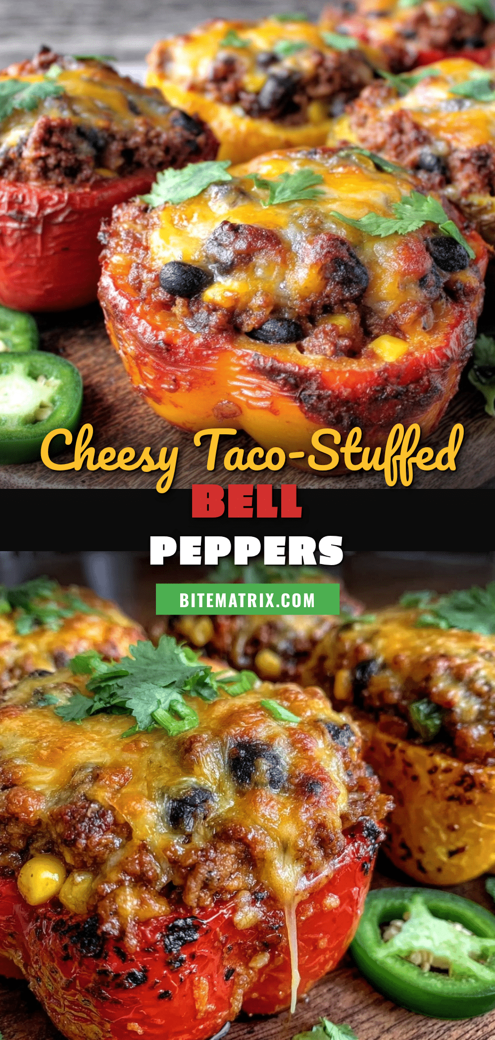 cheesy taco-stuffed bell peppers recipe