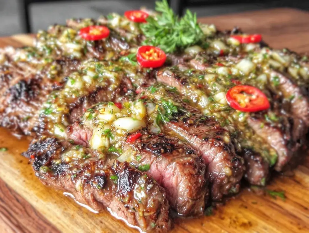 chimichurri grilled flank steak - featured image