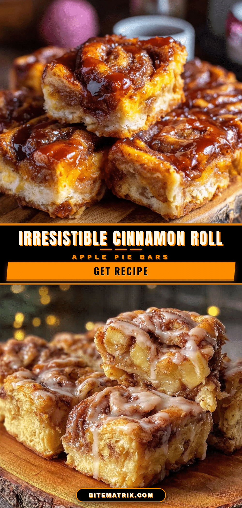 cozy cinnamon roll apple pie bars recipe