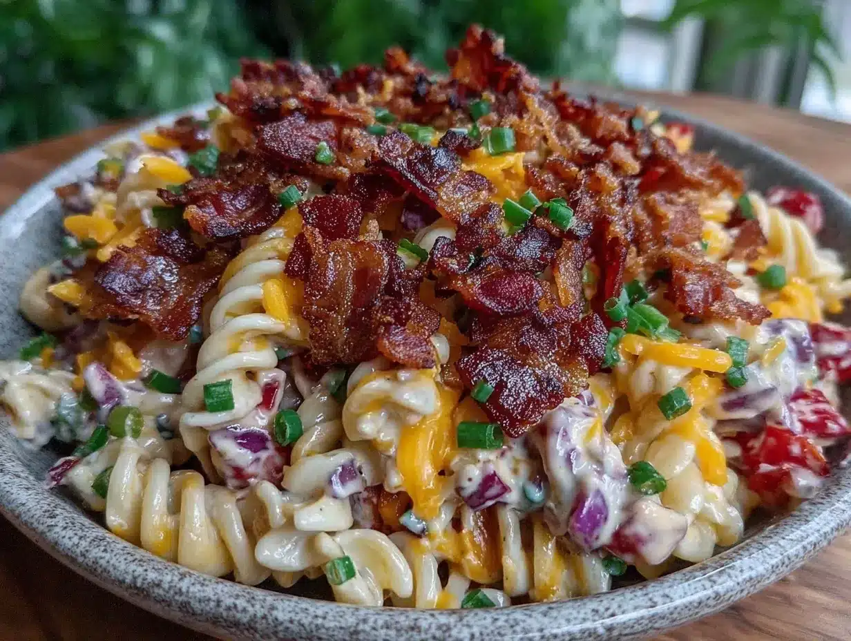 creamy bbq ranch pasta salad preparation steps