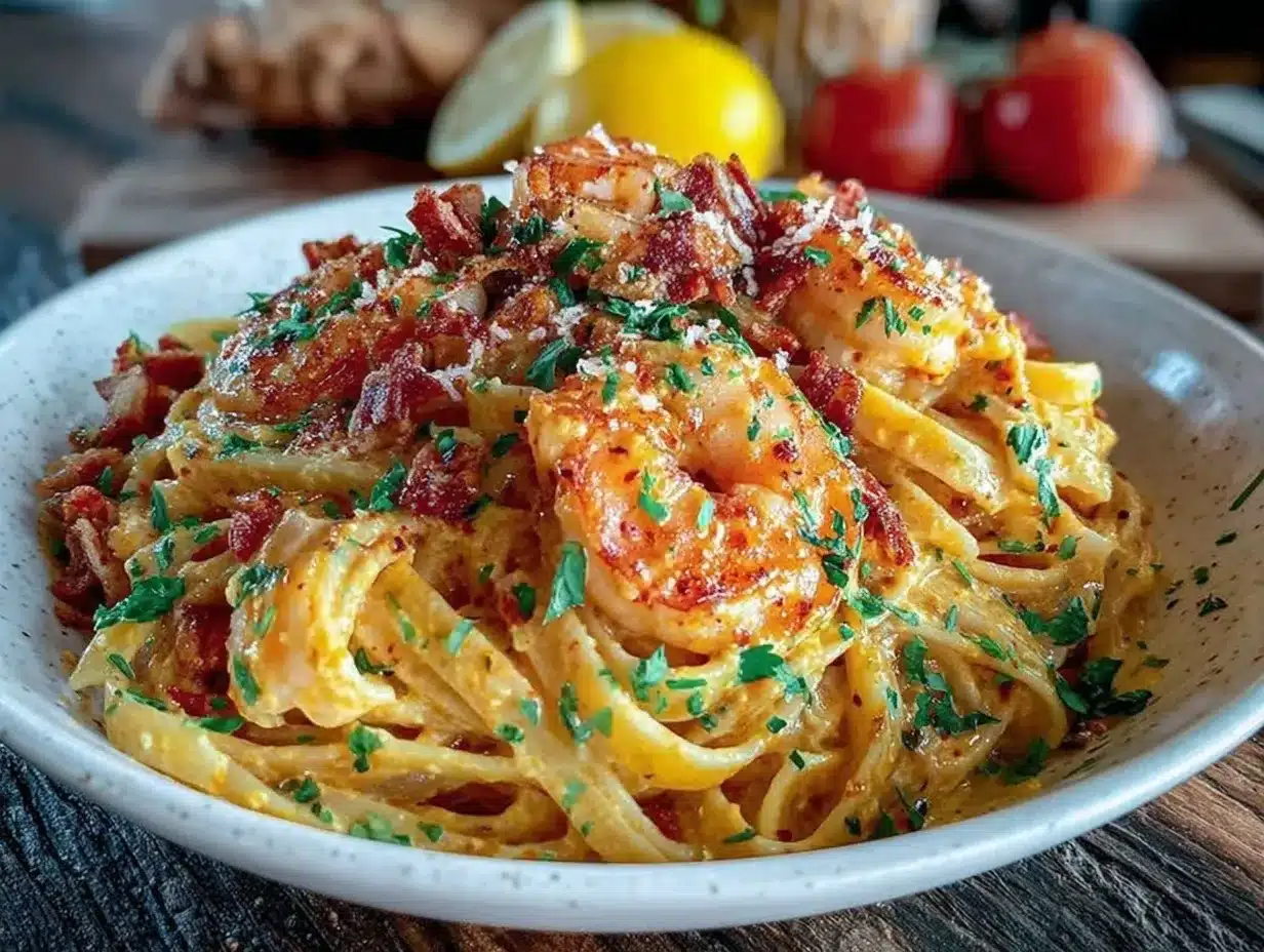 creamy Cajun shrimp pasta preparation steps