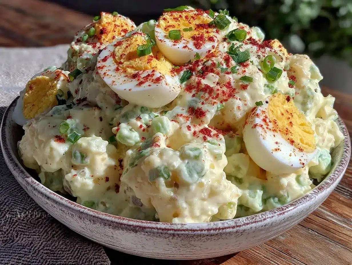 creamy classic American potato salad preparation steps