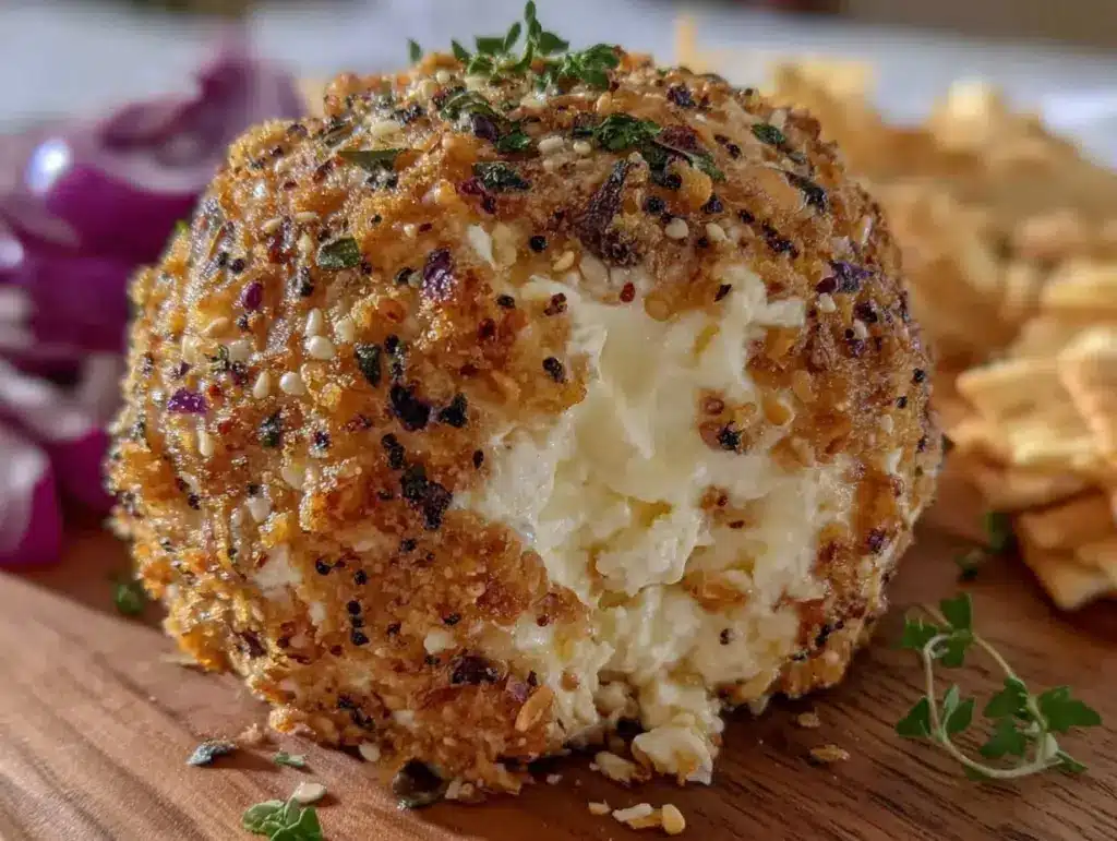 creamy everything bagel cheese ball - featured image