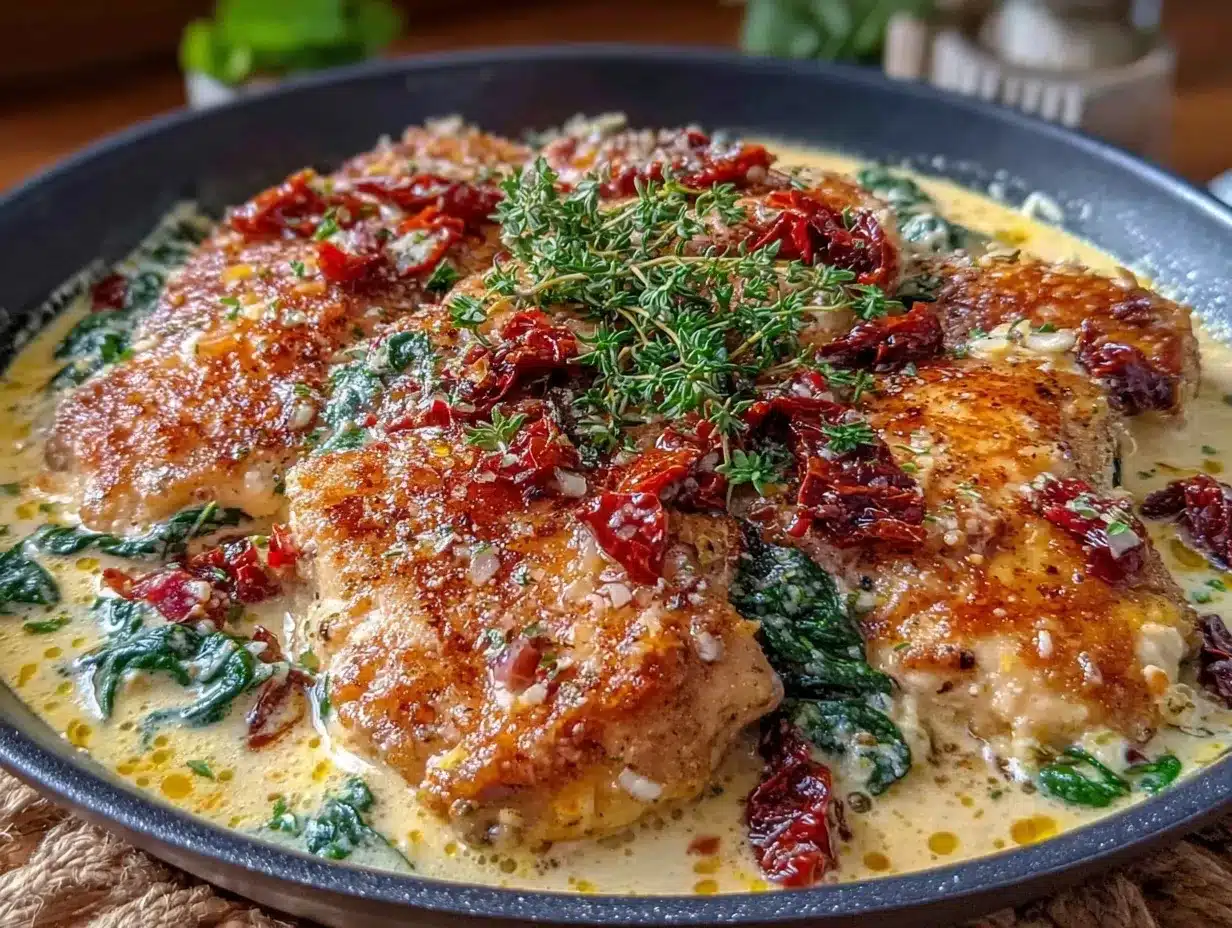 creamy garlic butter tuscan chicken preparation steps