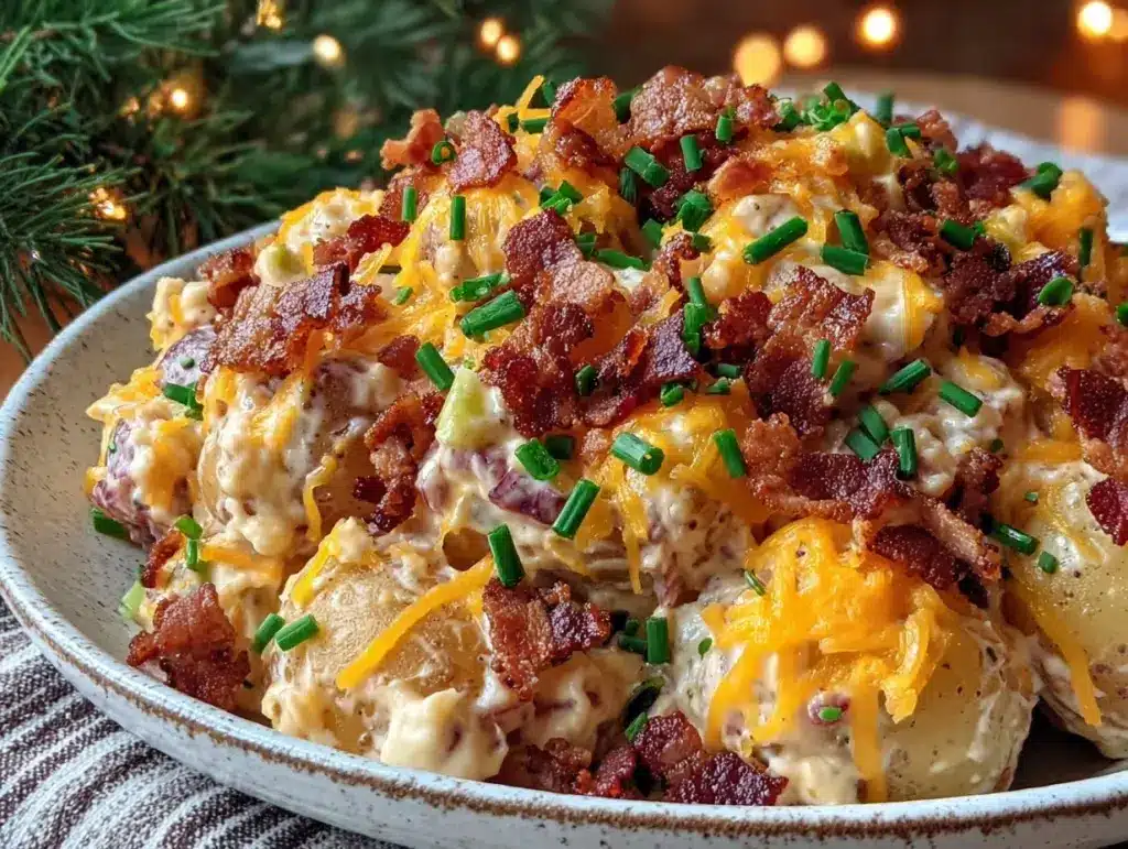 creamy loaded potato salad - featured image