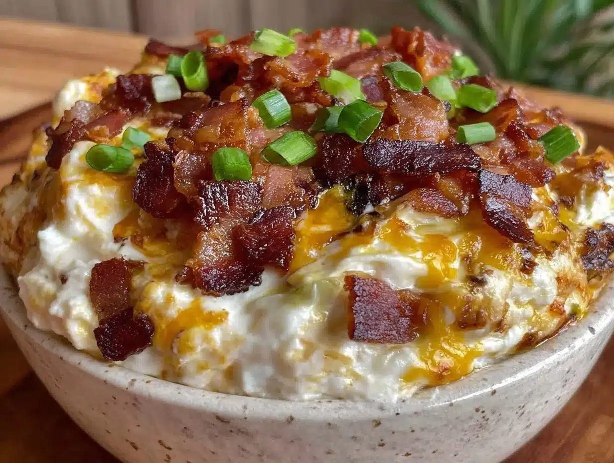 creamy million dollar dip with bacon and green onion preparation steps