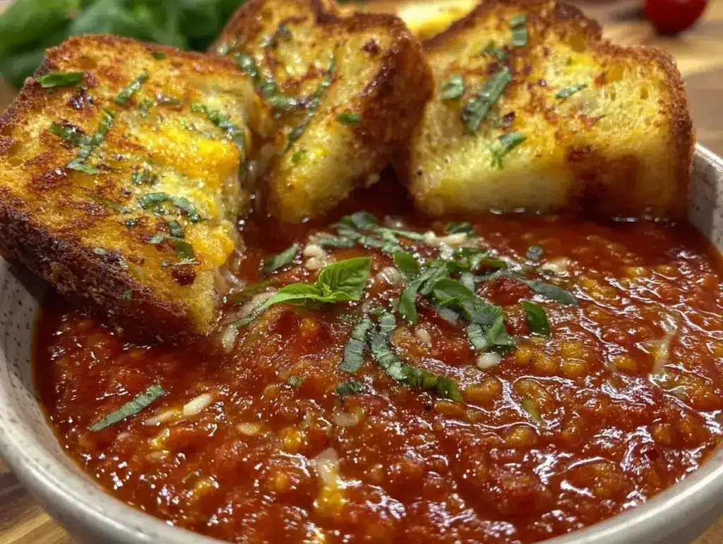 creamy roasted tomato basil soup - featured image