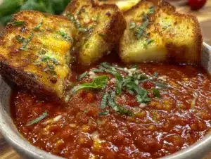 creamy roasted tomato basil soup - featured image