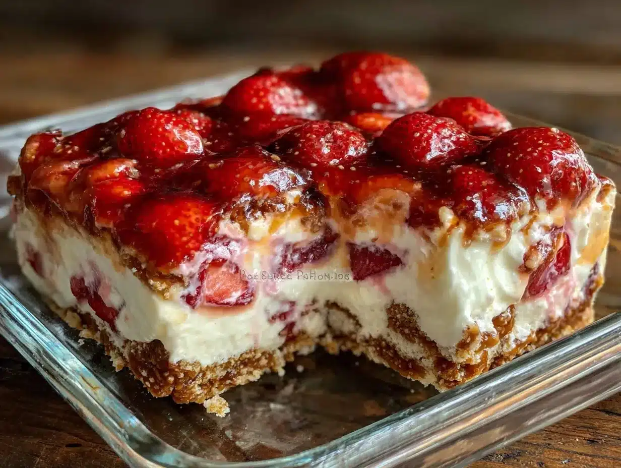creamy strawberry pretzel salad preparation steps