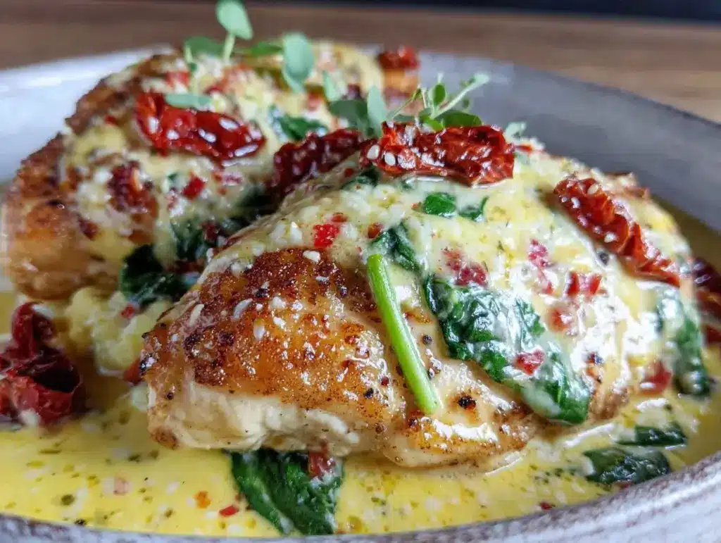 creamy tuscan chicken - featured image
