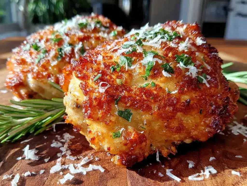 crispy air fryer chicken thighs garlic parmesan - featured image