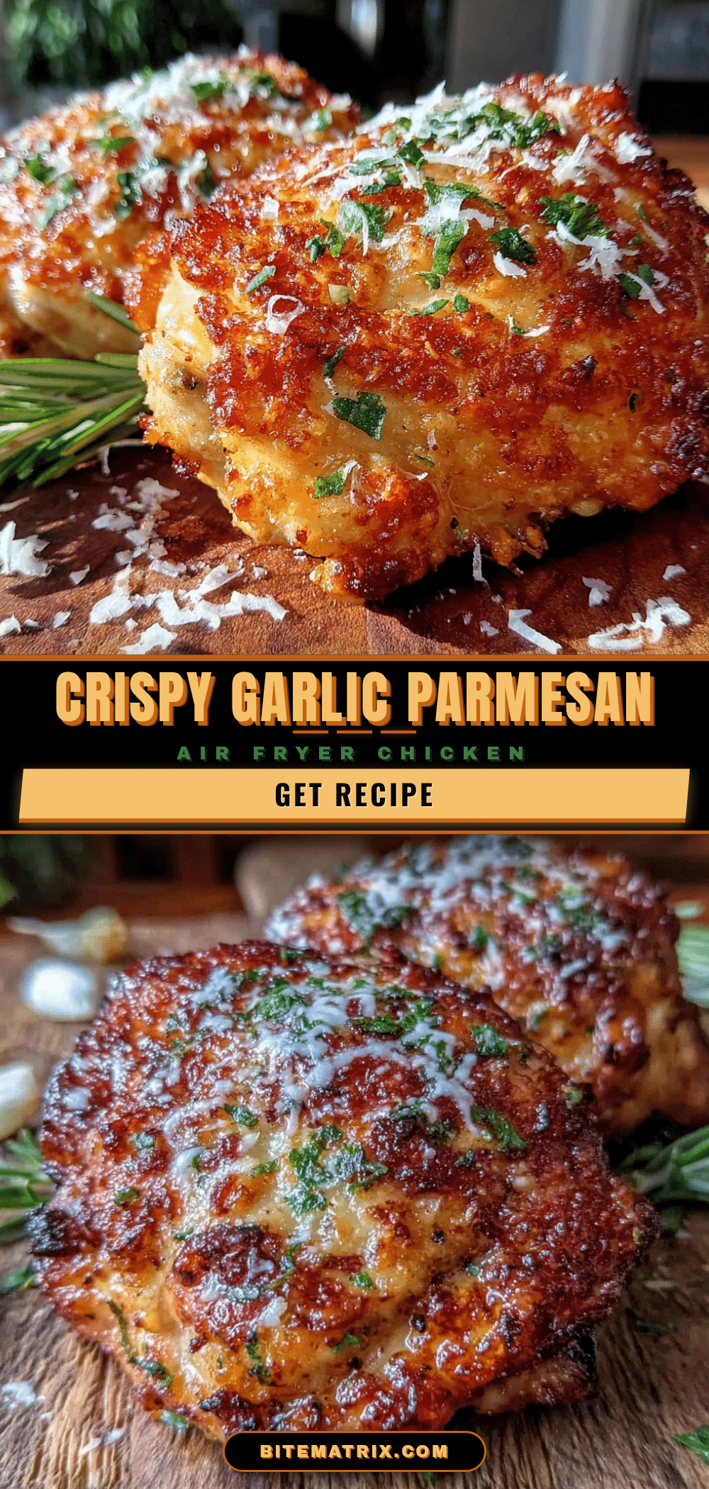 crispy air fryer chicken thighs garlic parmesan recipe