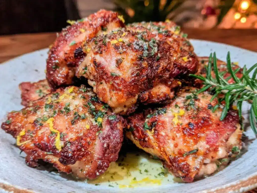 crispy baked chicken thighs - featured image