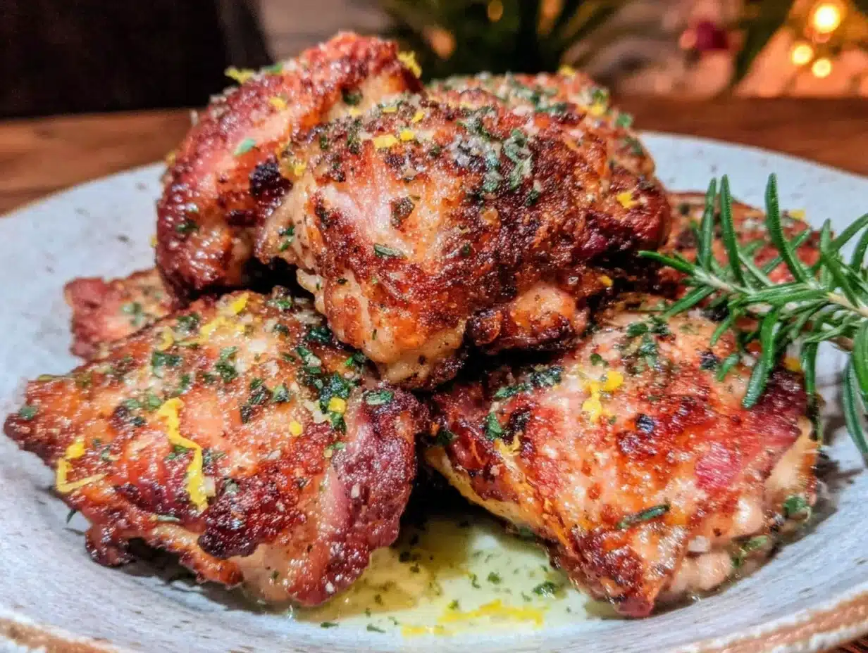 crispy baked chicken thighs - featured image