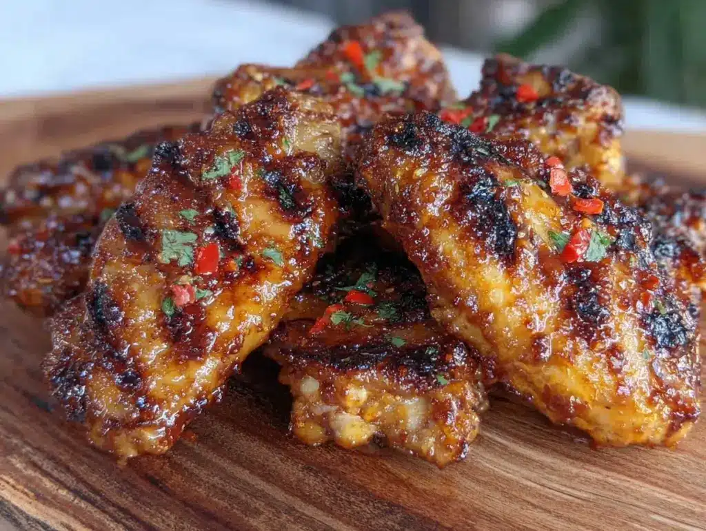 crispy grilled bbq chicken wings - featured image